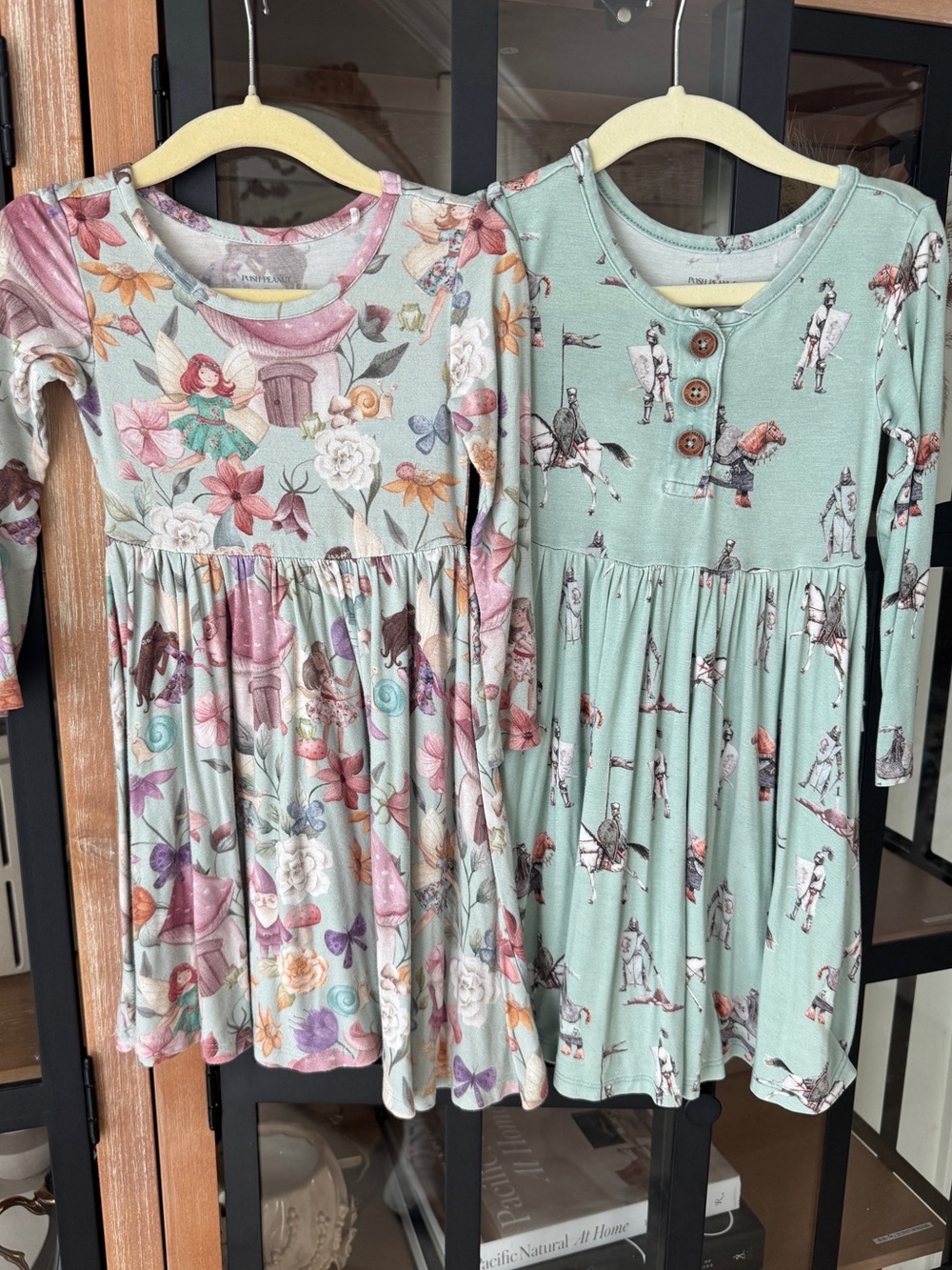 Posh Peanut bundle bamboo dress long sleeve toddler girl knights fairies magical
